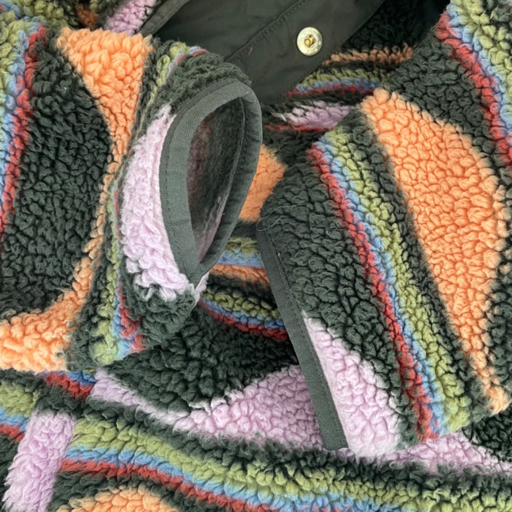 Billabong Pullover Half Snap Sherpa Jacket Multicoloured Women’s Size Large - Picture 6 of 14